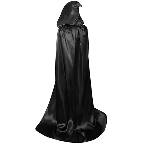 Halloween hooded black cloak - halloween,