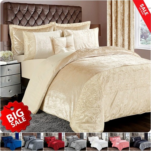 Luxury crushed velvet duvet - crushed,