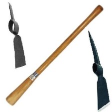 2.2kg Grubbing Mattock Beech Wood Shaft Wooden Handle Garden Digging Tool