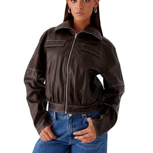 Women real leather jacket - real,