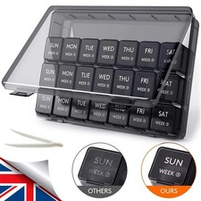 Weekly Monthly Pill Box 28 Slots Tablet Organiser Medicine Storage Dispenser New