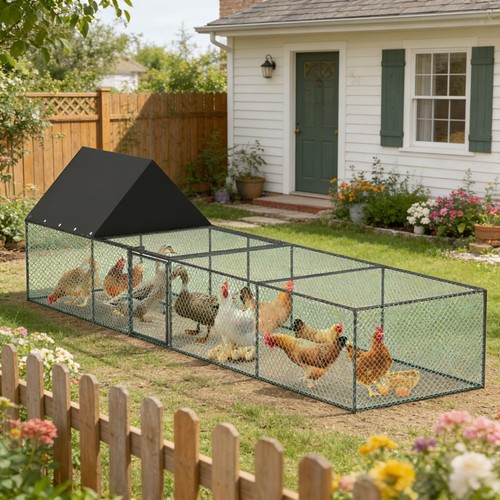 Covered chicken run walk - run, in