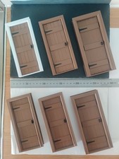 6x Not Hobbies Doll House Internal Doors Bespoke Mix Rustic Brown White Frame