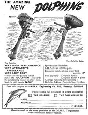 1958 Advert for DOLPHIN Boat Outboard Motors (2) Small Vintage Original Print Ad