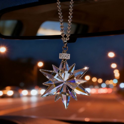 Crystal snowflakes car pendant - crystal,