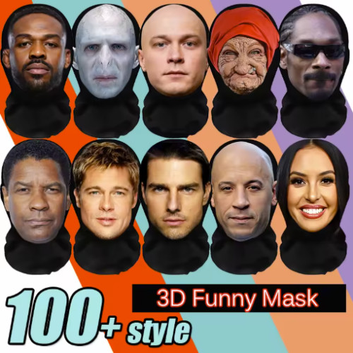 Funny printed face - printed,
