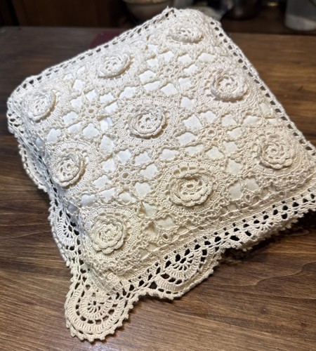 Vintage crochet lace throw - crochet,