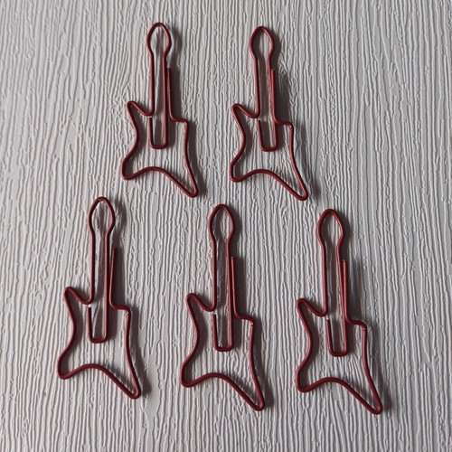 Guitar shaped paper clips fun - clips,,
