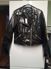 Ladies/Girls Faux Croc Biker Jacket By RIVER ISLAND.  Size 14. New With Tags