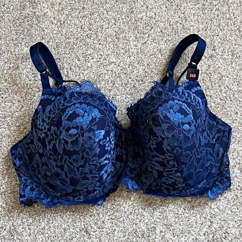 Senza 36d navy floral lace - navy,