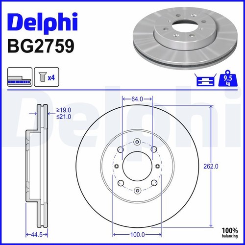 Brake disc delphi bg2759 for - brake,