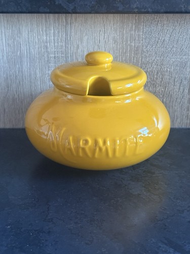 Marmite embossed yellow crock - embossed,
