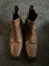 Mens Cowboy Ankle Biker Smart Chelsea Western Harness Boots Size 11 EUR 45