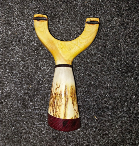 Wooden catapult with - wooden, antler
