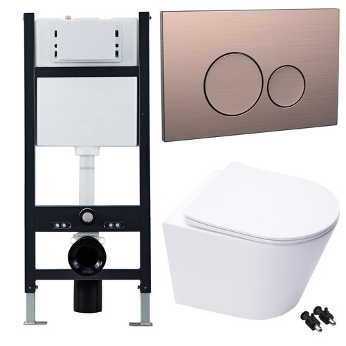 Rimless wall hung toilet pan - hung,