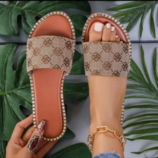 Womens Ladies Flat Sliders