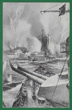 EARLY 20THC WWI GERMAN POSTCARD, 1914 BOMBARDMENT OF SCARBOROUGH. WILLY STÖWER.