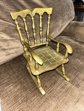 Vintage Large Decorative Brass Rocking Chair (23 cm tall) (dolls, bears…)