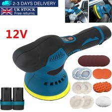 Cordless Car Polisher Buffer Machine Battery Dual Action 5"Polishing 2 Batteries