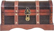 Pirate Treasure Chest Storage Box - Croco 30x17x16cm - Durable Wooden Treasure C