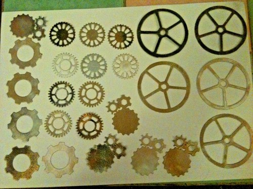Steampunk die cut cogs - steampunk,
