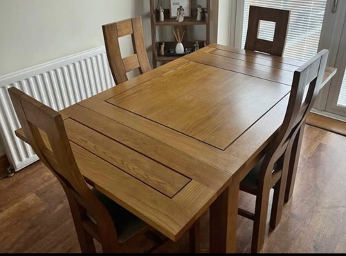 Solid oak dining room set - solid,