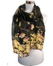 Women Ladies Long Fashion Bird Sparrow Tree Pattern Shawl Scarf Scarves Stole 