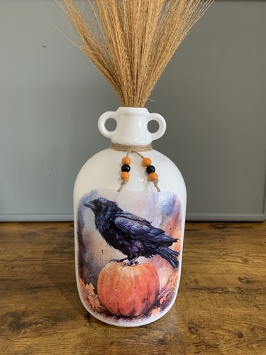 Raven apple demijohn vase - demijohn, bird