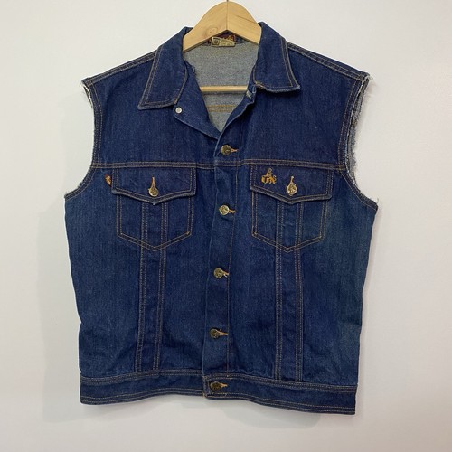 Sleeveless denim vest jacket - sleeveless,