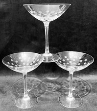 Martini Glasses Etched Polka