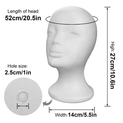 Mannequin head for wigs foam - head,