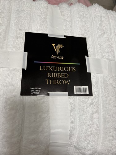 Whiteluxurious ribbed throw - whiteluxurious,