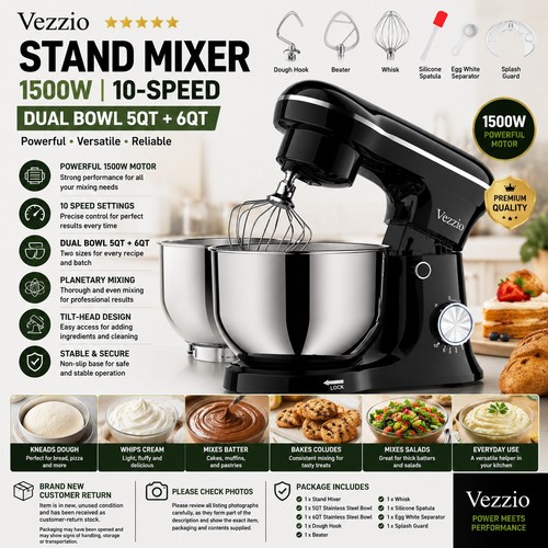 1500w stand mixer speed - 1500w,