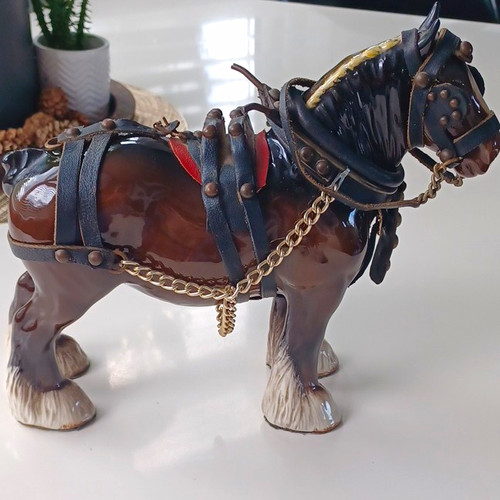 Beswick shire horse with - with, tack