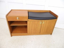 Vintage Schreiber Telephone table seat now could be record player LPs cabinet