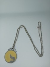 Alchemy Gothic Wolf Full Moon Pendant Necklace Silver Tone