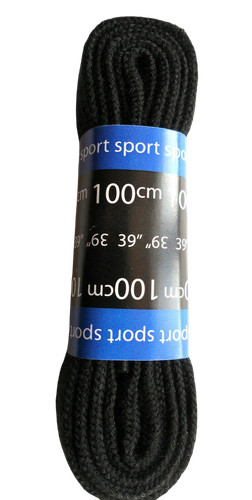 Flat black shoe laces 100 - shoe, cm