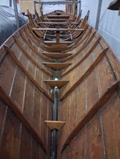 classic wooden rowing boat