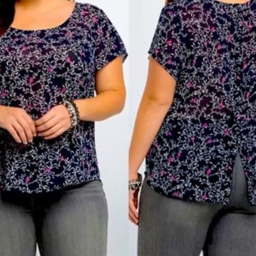 Torrid navy blue floral sheer - torrid,