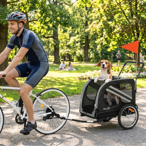 Pawhut dog bike trailer - dog,