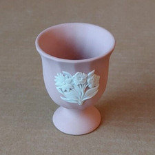 Wedgwood PINK Jasperware FLORAL Twisted EGG CUP