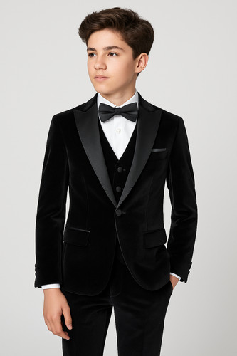 Boys tuxedo velvet suit black - boys,