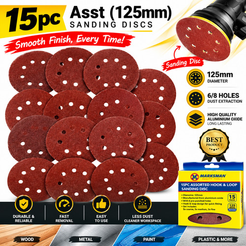 Sanding discs 125mm hook - discs, &