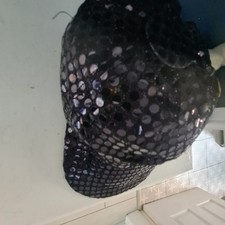 70'S Cap Disco Black Sequin