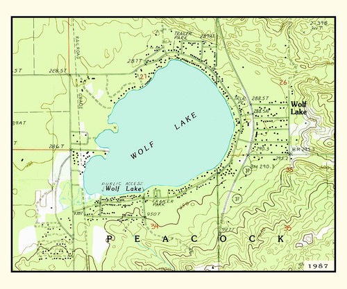 1987 map wolf lake - lake,