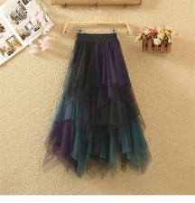Skirt Layered Pleated Party Elegant Ladies Maxi Long Dress Women Mesh Tulle Tutu