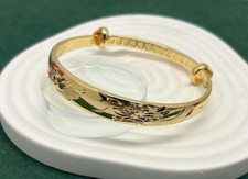 24ct/9ct Yellow Gold GF Ladies Carved Designer Bracelet Bangle