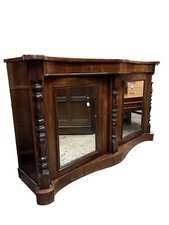 Regency Serpentine Fronted Sideboard With Mirrored Doors