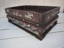 Table Letter Or Smoker Opiume Antlers Hongmu Inlay Mother-of-Pearl Middle 19ième