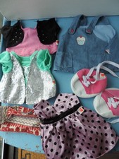 build a bear/design a bear  clothes bundle girls dress shoes and tops